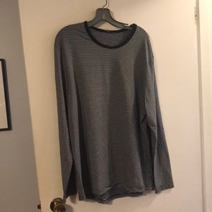 ETS men’s black/white striped long sleeve tee